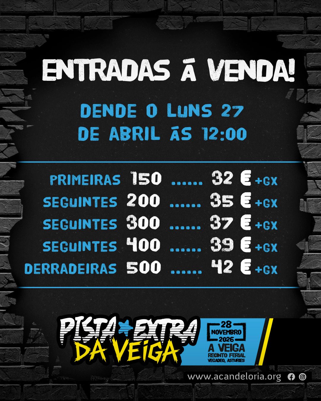 Entradas xa a venda!